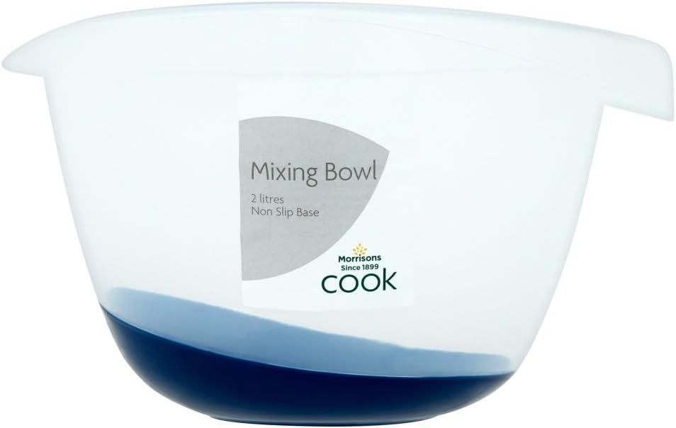 Morrisons Cook Mixing Bowl 2 Litre with Non Slip Base, pack of 1, White
