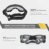 NAMSAN Hundebrille für Kleine Hunde UV-Schutz Hunde Sonnenbrille mit Einstellbar Gummiband Winddichte Hunde Motorradbrille-Schwarz