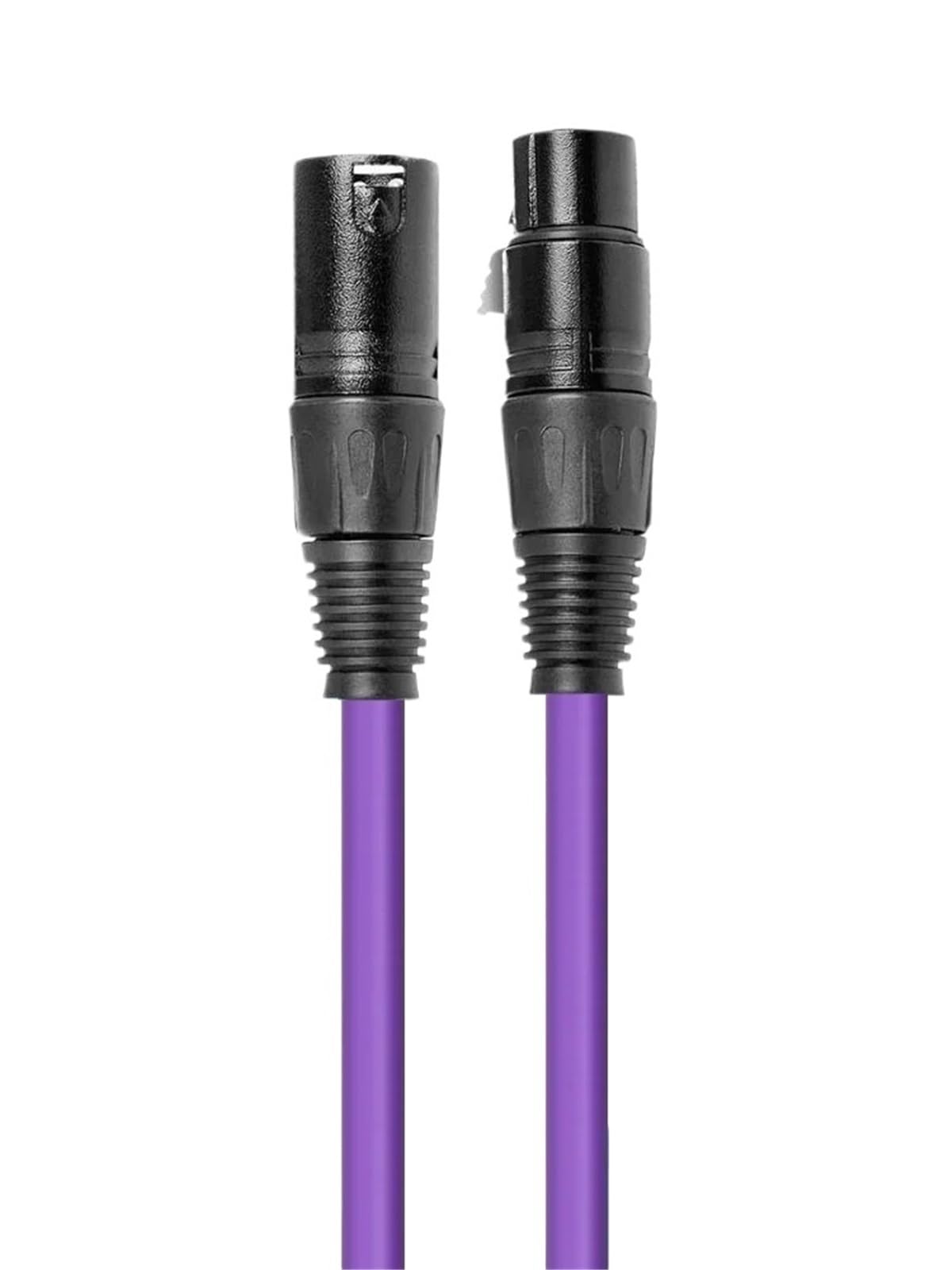Zbalansowany kabel mikrofonowy XLR męsko-żeński, 3-pinowy kabel XLR do mikrofonu, sceny, elastyczny DJ Pro, redukcja szumów (fioletowy, 3 metry)