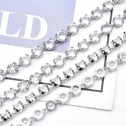 Chaîne à griffes strass 8mm cristal de 90 cm pour couture et création de collier - 4