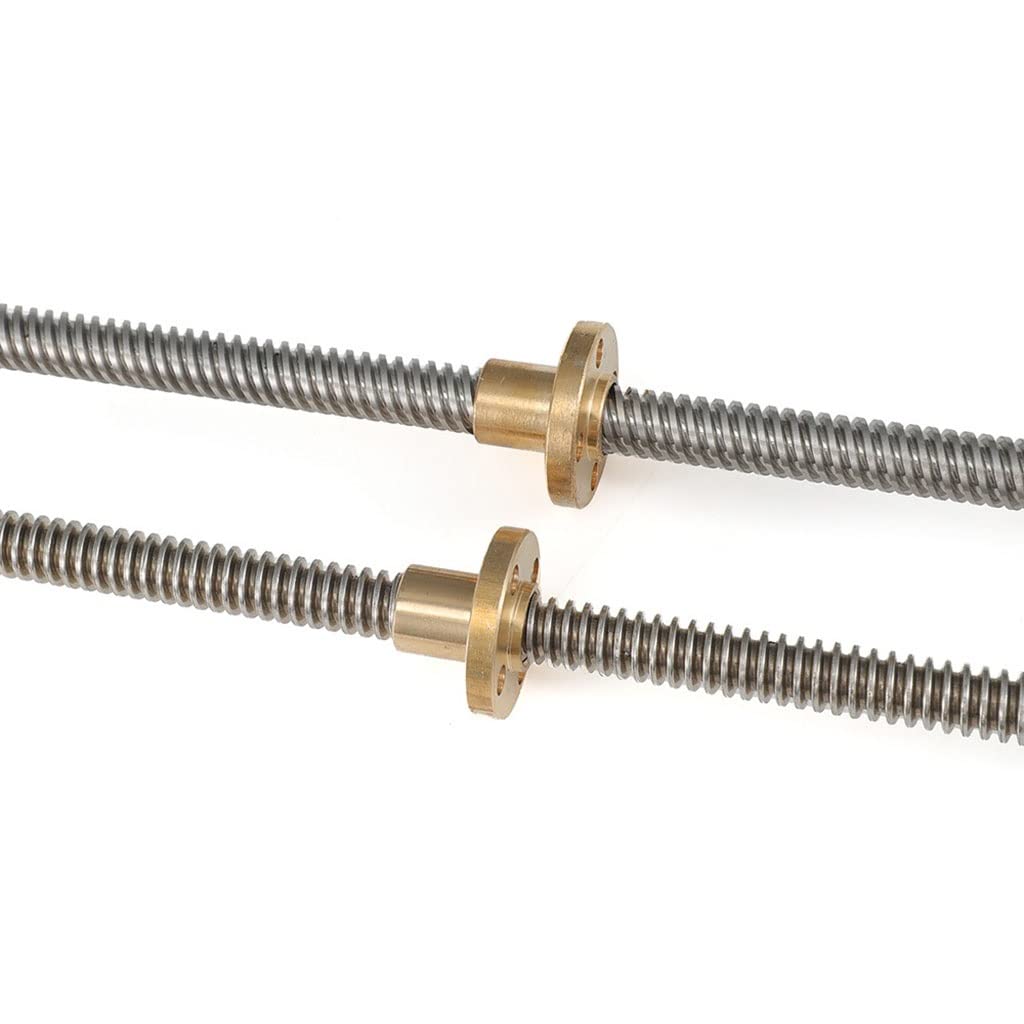 1 Pièces T8 Vis sans Fin Pièces D'imprimante 3D, Pas 2mm Plomb 8mm Longueur 100mm-600mm Tige Trapézoïdale en Acier Inoxydable avec Écrou en Laiton for CNC(600mm with Nut)