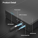 GODO USB 3.0 to 3.5 Inch Hard Drive Enclosure, Vertical External Hard Drive Docking with Stand for 3.5 inch SATA HDD SSD, Aluminum Alloy Drive Case Support Up to 18TB with UASP,Power Adapter