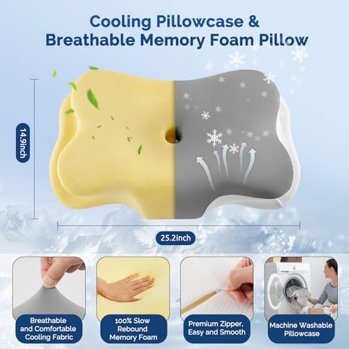 Silkena Heated Cervical Pillow for Neck Pain Relief, Ergonomic Contour Orthopedic Memory Foam Pillow for Neck Support, USB Heating with Adjustable Temp Settings - image 8