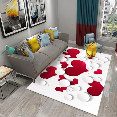 Tapis de chambre Saint Valentin 3D en mousse à mémoire douce 80x160 cm