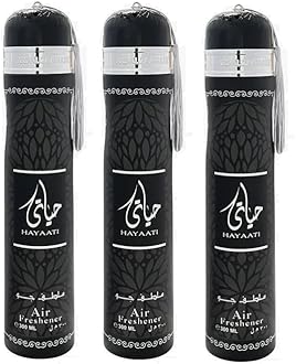 Arabian Air Freshener Bundle (3 x 300ml) Dubai, Luxury Scent, Long Lasting Fragrance (3 x Hayaati (Men's))