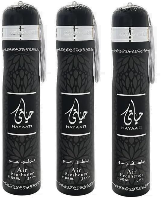 Arabian Air Freshener Bundle (3 x 300ml) Dubai, Luxury Scent, Long Lasting Fragrance (3 x Hayaati (Men's))