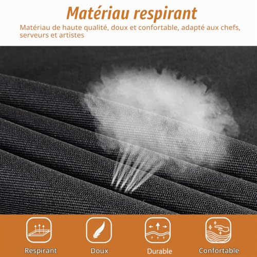 4 Pack Tablier de Cuisine Etanche avec 2 Poches pour Homme Femme, Noir – vue 4