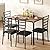 IDEALHOUSE 5-Piece Kitchen Dining Room Table Chair Set for Small Space, Indoor Modern Dinette Set for 4, Square Dinner Table Set for Dinette, Breakfast (Vintage)