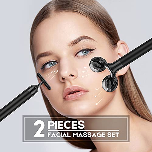 2 In 1 Electric Face Massager, 3D Roller And T Shape Face Massager Kit Gift Set For Face Skin Care Tools #TOP1