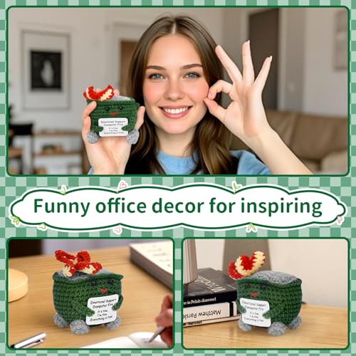 image for Keyrose Emotional Support Dumpster Fire Crochet with Positive Card, a 
