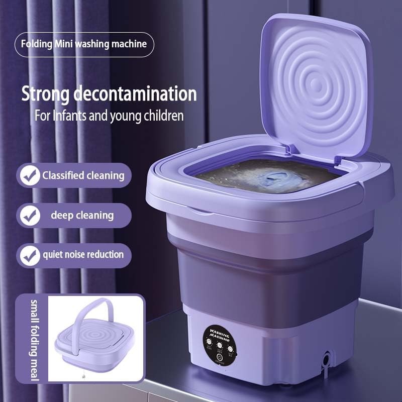 Machine à laver pliante ouverte et pliée - vue produit