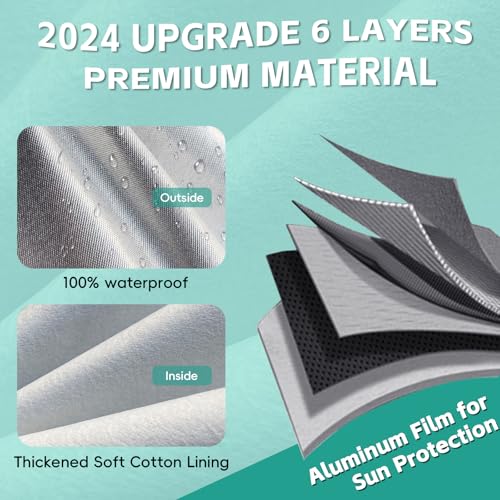 Image of GUNHYI Pickup Truck Cover - Waterproof All Weather, 6 Layer Heavy Duty, Universal Fit Ford F150, Chevy Silverado, GMC Sierra, Dodge Ram 1500 Extended /SuperCrew Cab (Up to 248 inch)