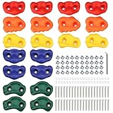 Yaegoo 20 PCS Climbing Holds for Kids, Rock Wall Climbing Kit with Mounting Hardware, Climbing Rock Wall Holds for Indoor and Outdoor Playground Play Set