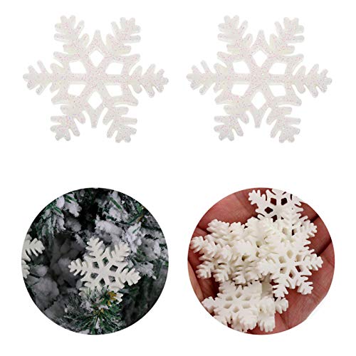 STOBOK 50Pcs Enfeites de Flocos de Neve de Natal Enfeites de Floco de Neve Artesanais Resina de Feli