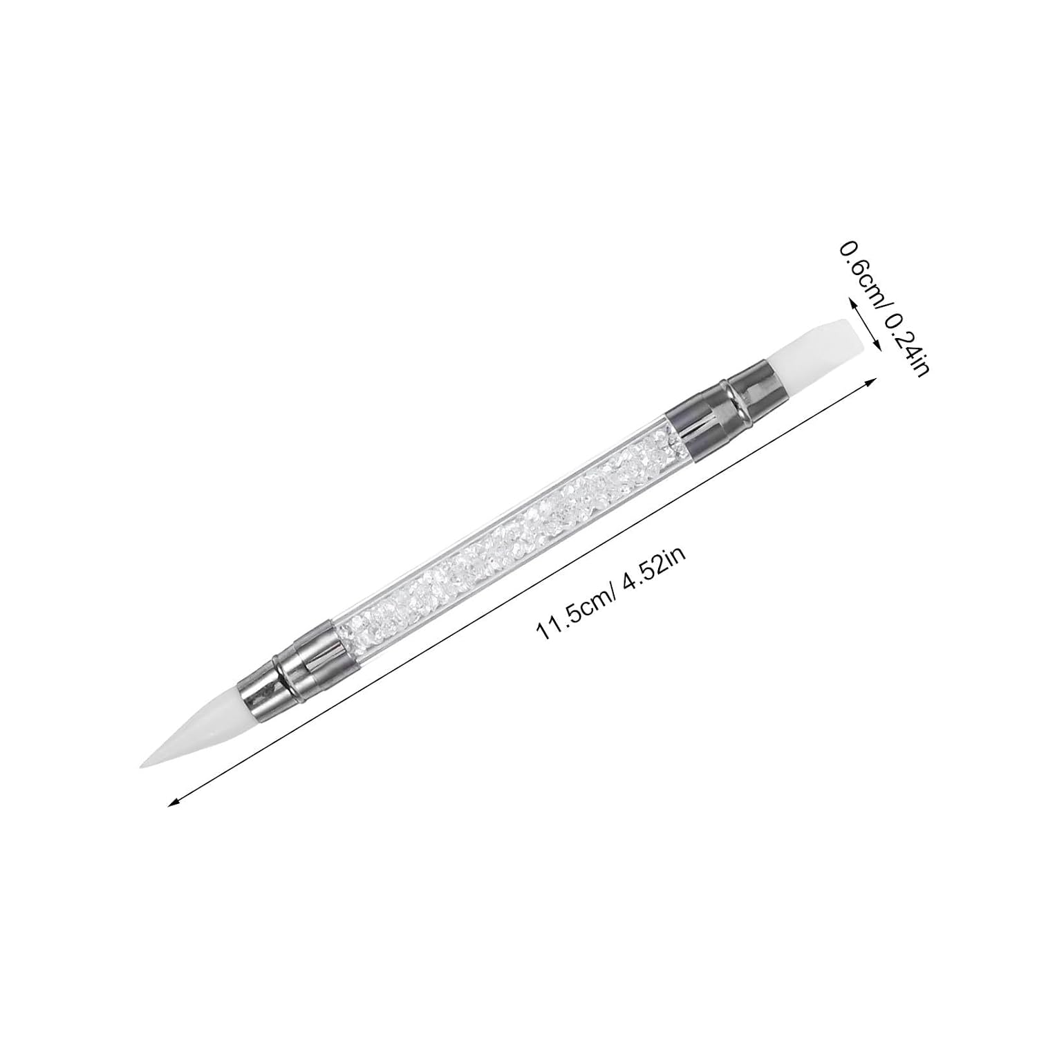 10pcs Dual Tipped Silicone Nail Pens with Acrylic Handles Multifunctional Nail Art Brushes for Home DIY and Professional Salons for Powder Applicator and Rhinestone Design