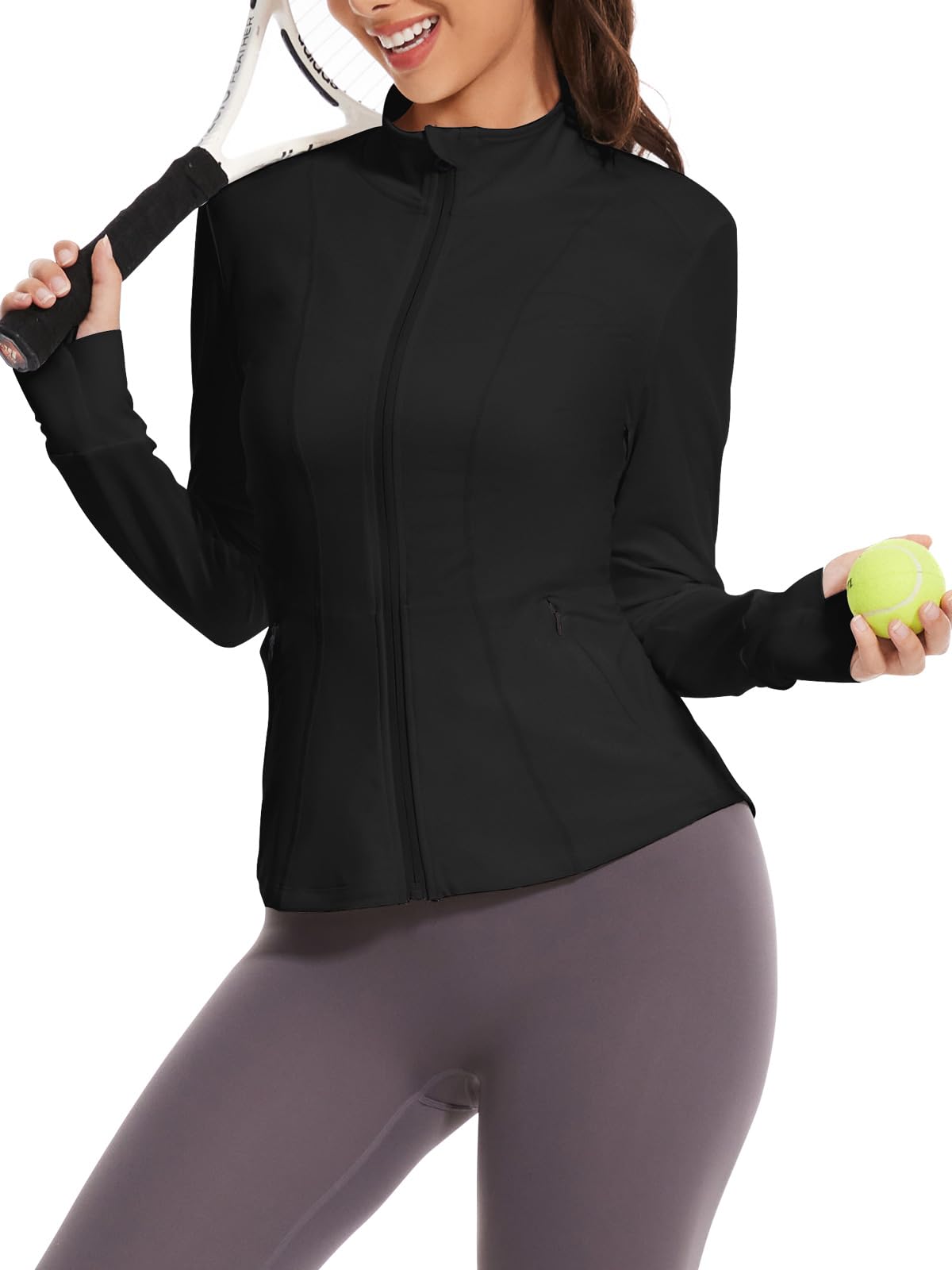 VUTRU Chaqueta deportiva para mujer de manga larga para correr