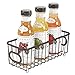mDesign boite de rangement en métal avec poignées – panier de rangement avec joli design en fil de fer – rangement cuisine parfait pour placards, garde-manger ou salle de bain – couleur bronze