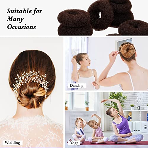 Hair Bun Maker Set 6 Pcs, Ring Style Hair Bun Donut (1 L, 2 M And 3 S), Hair Bun Shaper, Hair Accessories With 20 Hair Pins, 5 Elastic Bands And 4 Pony Hair Tools For Women & Girls Kids (Dark Brown) #TOP1