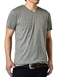 [アルージェ] Vネック クルーネック カチオンドライ 吸汗速乾 接触冷感 UVカット UPF50+ 半袖 Tシャツ 脇汗対策 ラッシュガード 水陸両用 メンズ / H1V / LL Vネック：53グレー杢