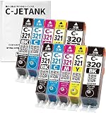 C-JETANK インクカートリッジ BCI-321+320/5MP キヤノン用 新互換インク 最新ICチップ QR WEB説明書付き 残量表示あり [店舗保証1年パック対応] インクのMint製 BCI-321 (BK/C/M/Y)×2 + BCI-320BK ×2 -合計10本セット