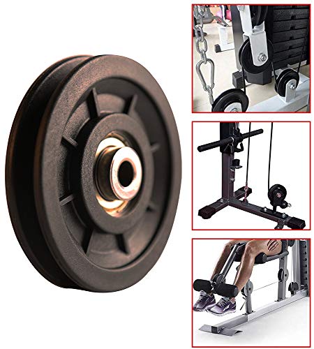 LFJ 90mm Seilrolle, Umlenkrolle, Universallager Riemenscheibe für Gym Fitnessgeräte Ersatzteil Garagentor Kabelmaschine Drahtseilrolle (8Pcs)