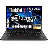Lenovo ThinkPad T16 Gen 4 AI Business Laptop 16” FHD+ Display, Intel Ultra 7 255U (Beats i7-1355U), 32GB DDR5 RAM, 512GB SSD, 5MB Webcam, Fingerprint, Backlit KB, WiFi 6E + BT, RJ-45, HDMI, Win 11 Pro