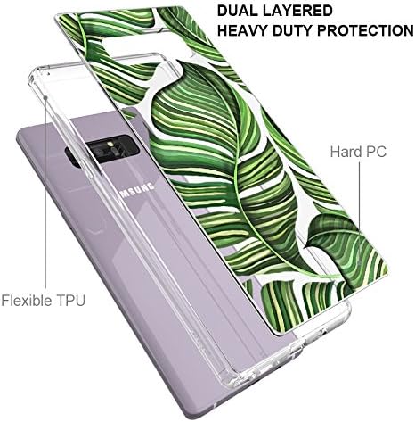 MOSNOVO Galaxy Note 8 Case, Galaxy Note 8 Clear Case, Tropical Banana Leaves Clear Design Printed Transparent Plastic Hard Case with TPU Bumper Protective Phone Case Cover for Samsung Galaxy Note 8