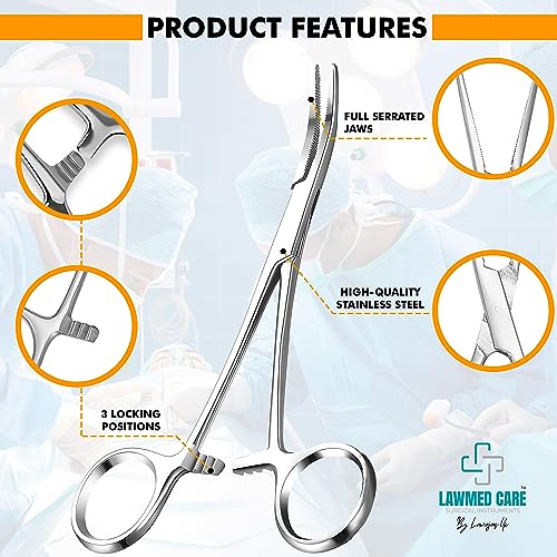 Image of Kelly Hemostat Forceps - Precision Surgical Tool for Medical and Crafting Applications (5.5 inch Curved)
