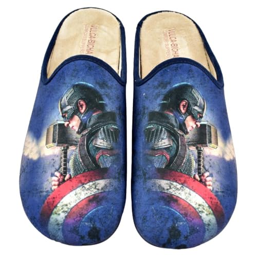 VULCA-BICHA S.L. - Zapatillas de casa Superhéroe. Plantilla Acolchada y extraíble.366645 Sintético Hombre Color: Marino Talla: 43