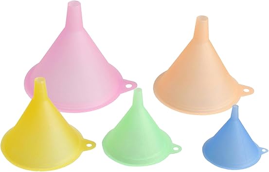 5Pcs Small Funnel Color Funnel Set Kitchen Funnels Compact Stackable Colorful Filling Bottle Funnels for Daily Use Multicolor