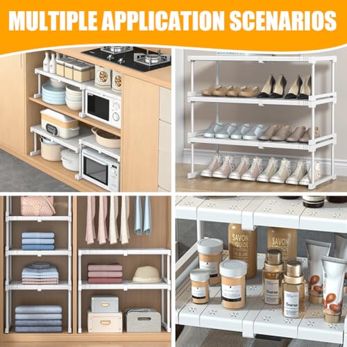 Peelanmall 38 * 24CM Verstellbares Ausziehbarer Schrankregal,Verstellbare Regale für SchrankAusziehbares Regalböden,Erweiterbares Einlegeböden Schrankregal für Kleiderschrank,Schrank,Küche,Badezimmer