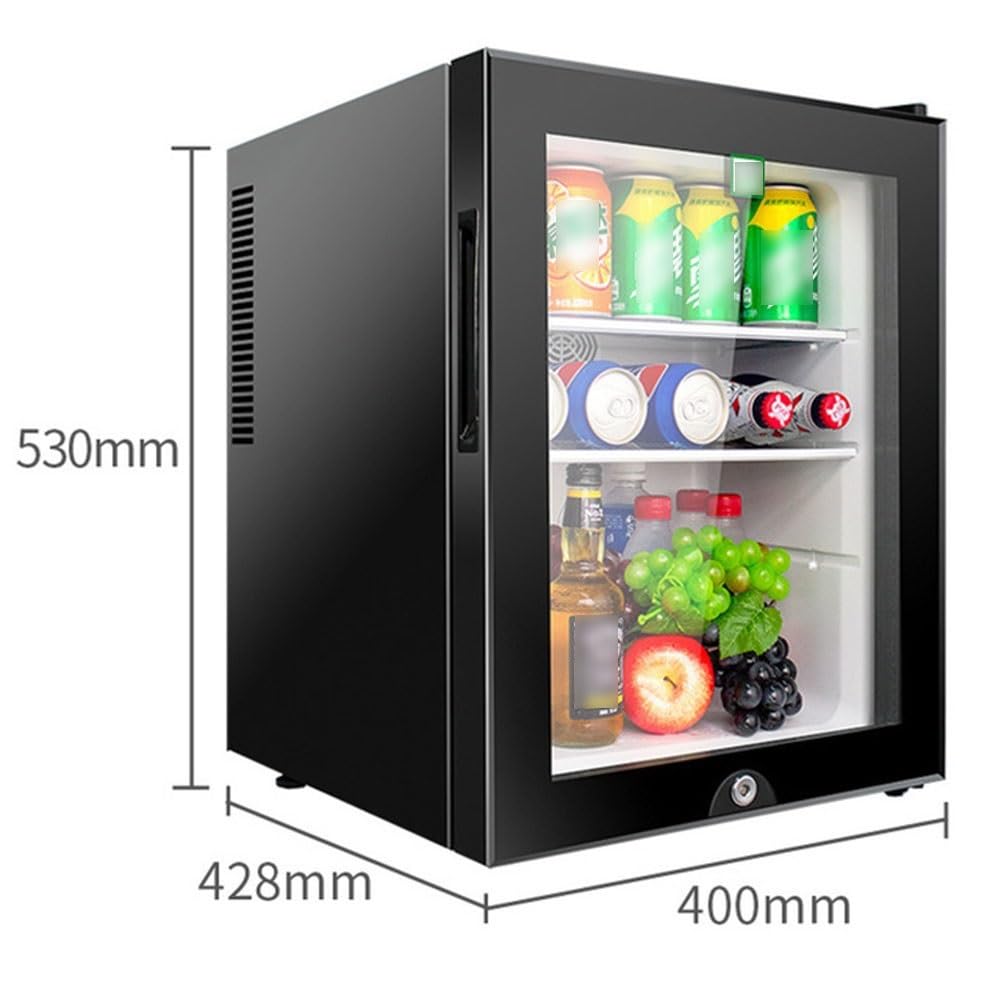 40L Mini Frigo Da Tavolo Frigorifero Per Bevande E Birra Autoportante Con Serratura Sotto Il Bancone Larder Con Raffreddamento E Calore Luce LED + Serratura E Chiave Per Alberghi, Camere Da Letto ( Co