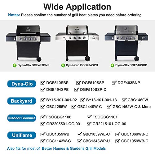 Criditpid Heat Plates Replacement Parts for Dyna-Glo DGF493BNP, DGB494SPB, DGF510SBP, Backyard BY15-101-001-02, BY13-101-001-13, 15" Stainless Steel Grill Parts DGF493BNP by Criditpid - Used condition - Image 3