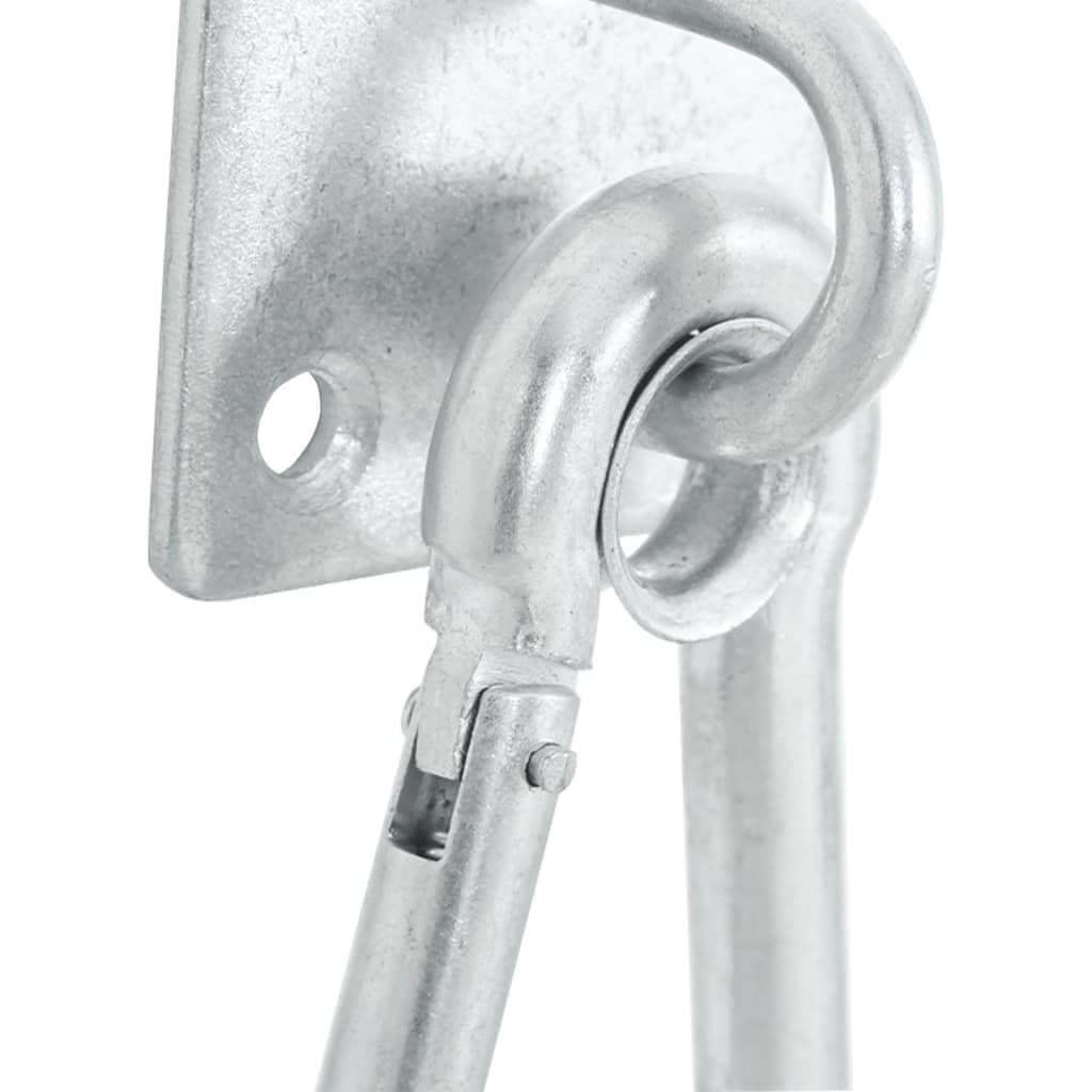 Płytki oczkowe z karabińczykami, 3 szt. Srebrna stal Płytki oczkowe 5 x 3,5 x 12,5 cm, obracane o 360°, do uzdy, Trense, pasa siodłowego, uchwytu, organizera wewnątrz i na zewnątrz