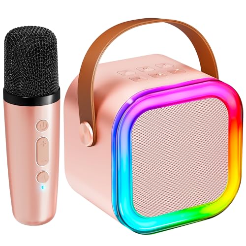 IROO Karafun MP3-Musik-Player, Mini-Karaoke-Maschine für Kinder und Erwachsene, mit Tausenden von Karaoke-Songs, Bluetooth-Lautsprecher mit kabellosem Mikrofon für Geburtstag, Familie, Zuhause, Party