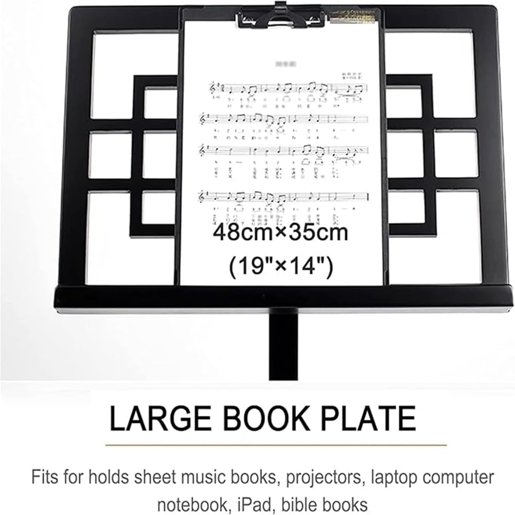 Leggio musicale, design in legno da pavimento, angolo regolabile, alta stabilità e durata, ideale per prestazioni di strumenti, bande e viaggi