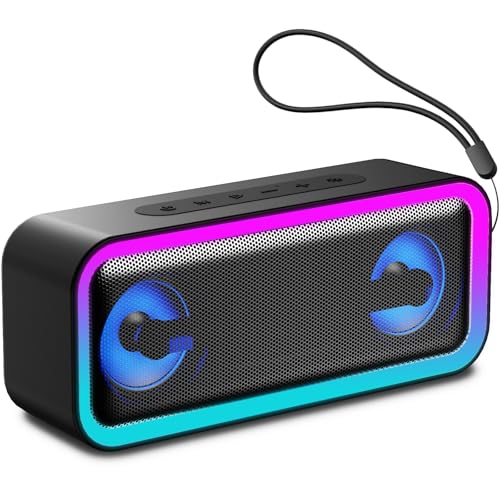 Image of IKT Portable Bluetooth Speaker with Lights x Stocking Stuffers, 30W Loud Stereo Sound, Bluetooth5.4, Enhanced Bass,30H Playtime, TWS Pairing, IPX7 Waterproof, Speakersfor Home/Party/Outdoor