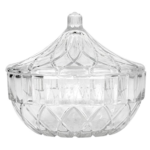 5" Diameter Glass Cut Bath Powder Dish
