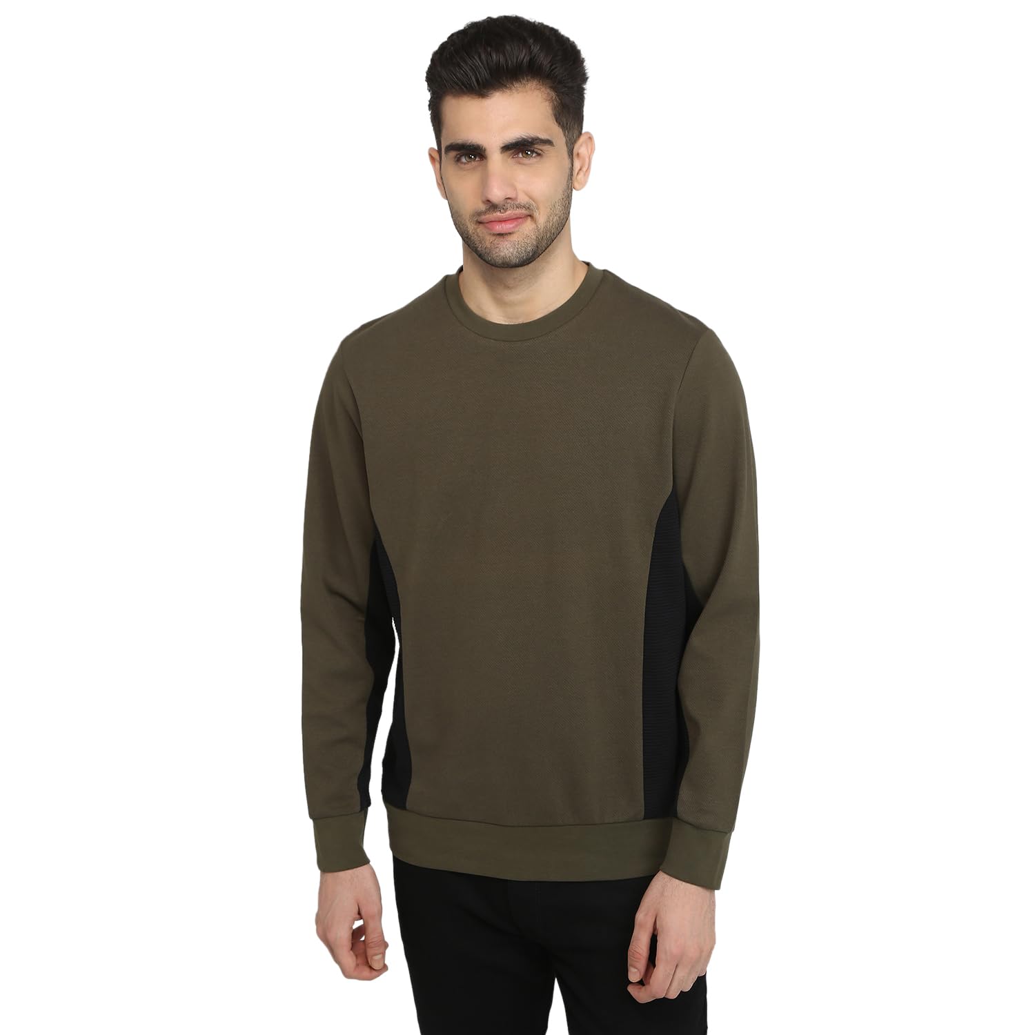 parx Men Full Sleeve Regular Fit Structure Pattern Cotton Polyester Blend Round Neck Round Neck Casual Sweatshirt-picture-21