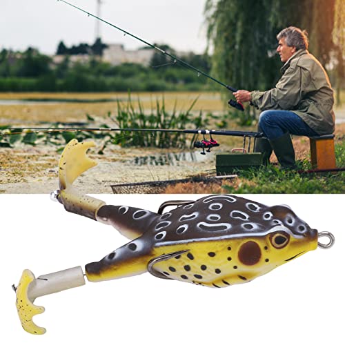 Isca de Sapo Artificial, Iscas de Pesca de Cor Brilhante Corpo Macio Durável Com Pés de Hélice Dupla
