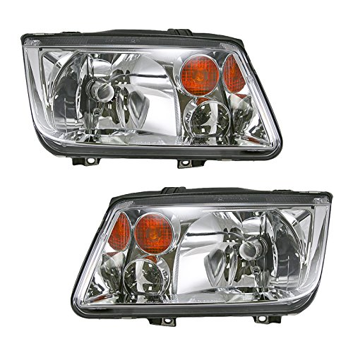 Image of TRQ Headlight Assembly Set VW2502125 VW2503125 Compatible with 2002-2006 Volkswagen Jetta