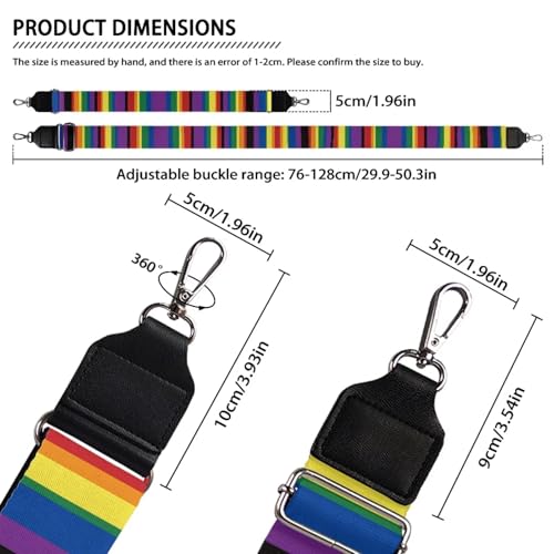 Image of Coldinair LGBT Wide Shoulder Strap Guitar Strap for Purse Replacement and Adjustable Crossbody Bag Straps Gay Pride Handbag Crossbody Bags Shoulder Bags,Rainbow Bag Strap