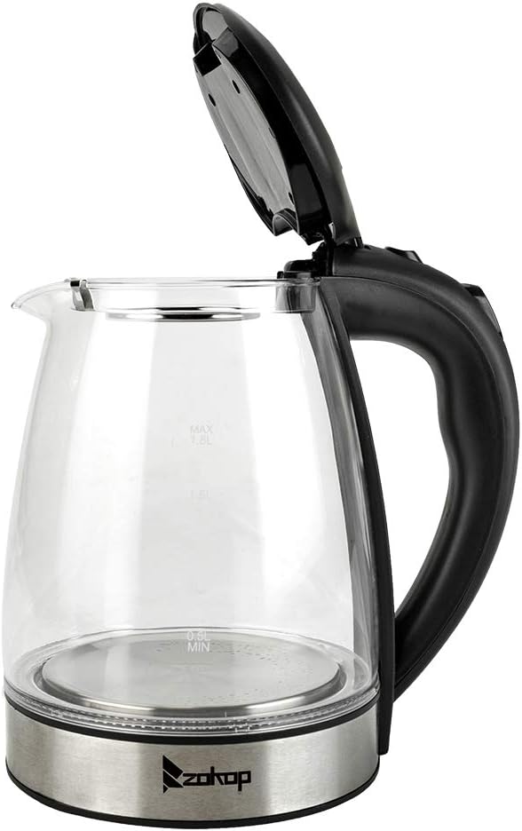 ZOKOP HD1861A 110V 1500W 1.8L Electric Glass Kettle Home