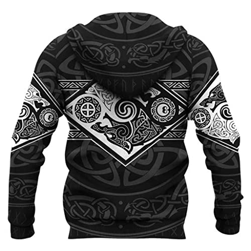 Odin celtic wolf tattoo pattern sweatshirt imprimé anti-décoloration