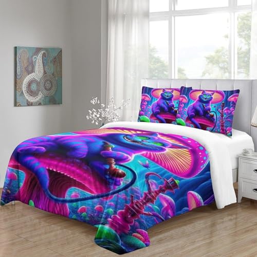 Parure de lit chat 3D infroissable en microfibre : fini le repassage pour ce linge de lit double - 5