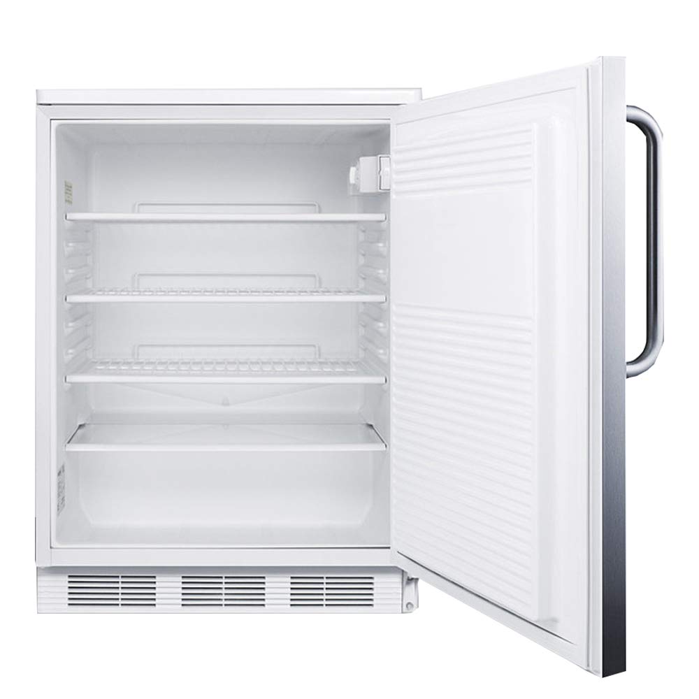 Summit Appliance Ff7lwsstb Accucold Freestanding All-Refrigerator, Automatic Defrost, Factory Lock, Adjustable Shelves, Dial Thermostat, Hidden Evaporator, Fully Finished Cabinet, 5.5 Cu.Ft Capacity on Fridge.com - View 3