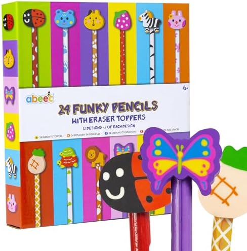 24 Matite Con Gomma A Forma Di Animale - Regalo Per Bambini, Festa, Compleanno - Foto 8