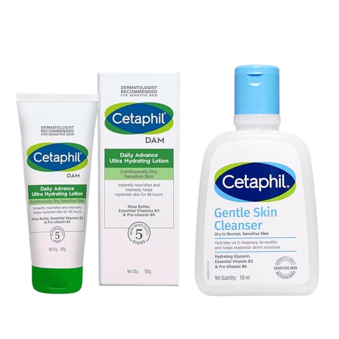 Cetaphil Gentle Skin Cleanser 118 ml and DAM 100g Combo