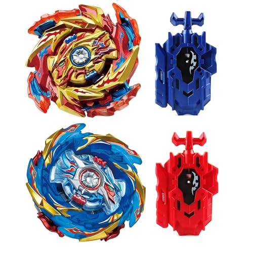 Wotean Peonza de Combate con Lanzador, Battling Top Giroscopio Turbo Set 4D Arena Metal Fusion Launcher, Juegos de Regalo para niños(174-1+174-2)