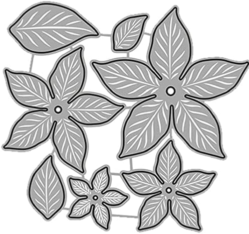 Ppmter Metal Cutting, Christmas Poinsettia Flower Die Cuts Diy Embossing Stencil Template for Card Making Photo Decorative Scrapbooking
